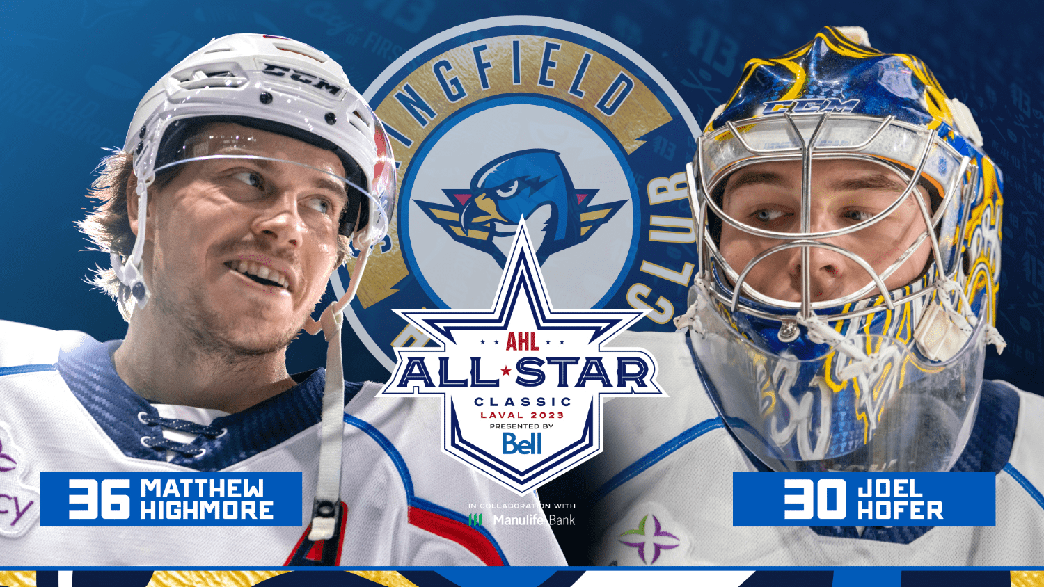 Hofer, Highmore Named to 2023 AHL All-Star Classic Springfield Thunderbirds